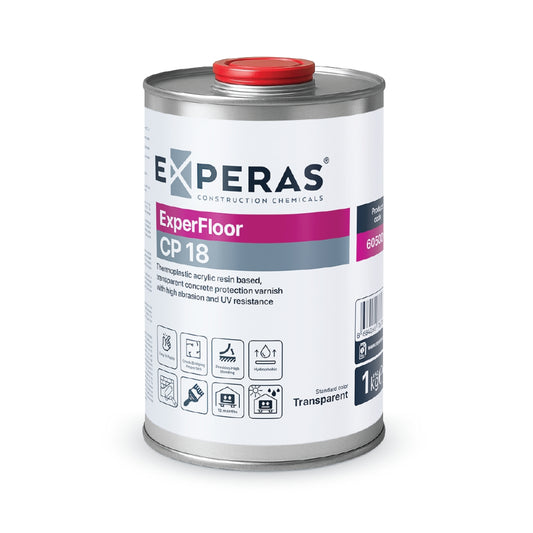 ExperFloor CP 18 – Transparante vloercoating voor beton met hoge UV- en slijtvastheid.