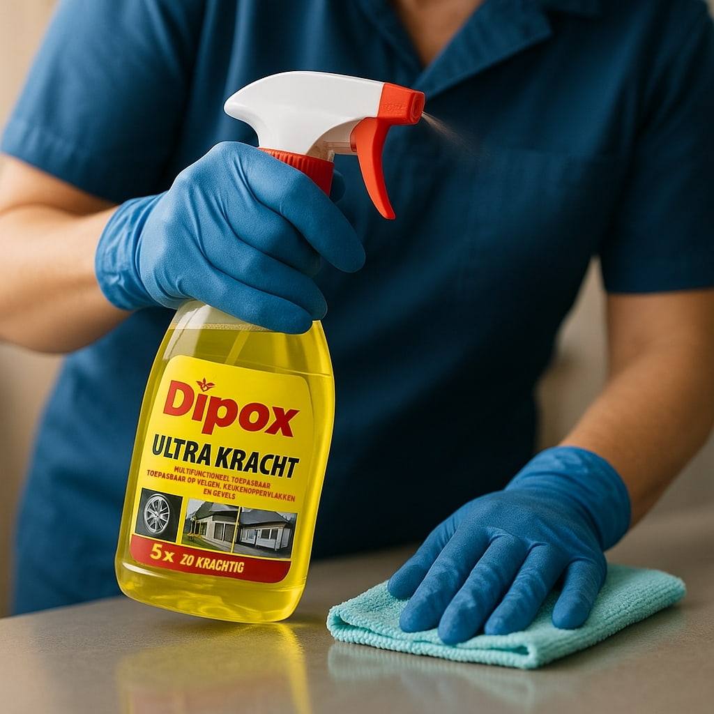 Dipox reinigingsmiddel eenvoudig te gebruiken door schoonmaakprofessional