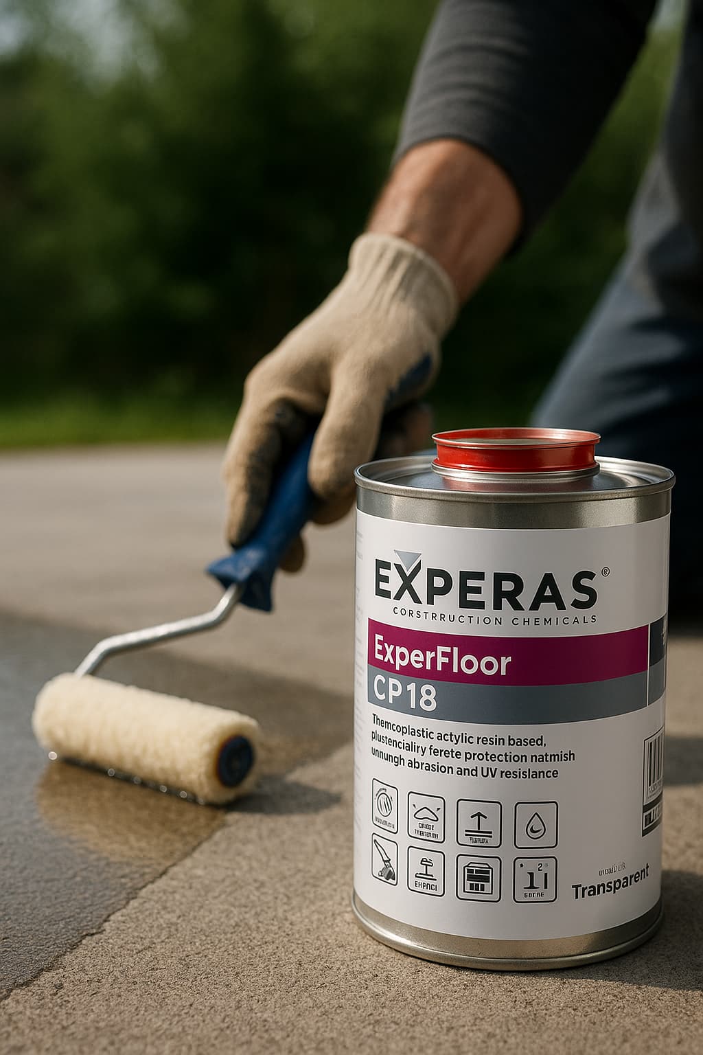 Experas ExperFloor CP18 in gebruik op beton